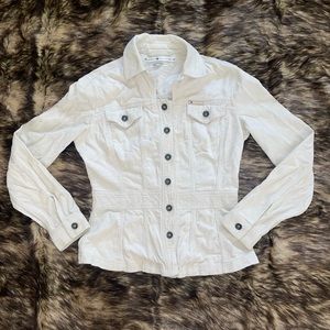 Tommy Hilfiger Cream Corduroy Jacket Size Small